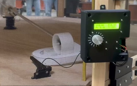 Static thrust test against a load cell.