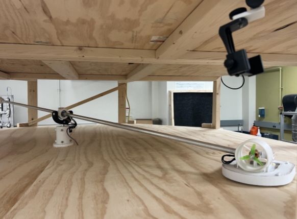 Circular-track velocity test with guide arm.