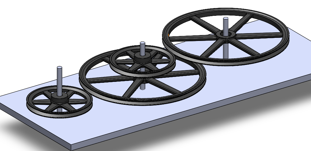 Belt alternative, two 2:1 V-belt stages.