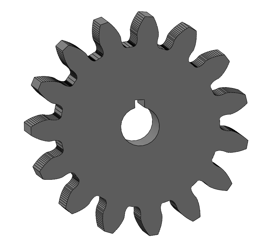 15-tooth pinion, 10 in pitch diameter, 2 in face.