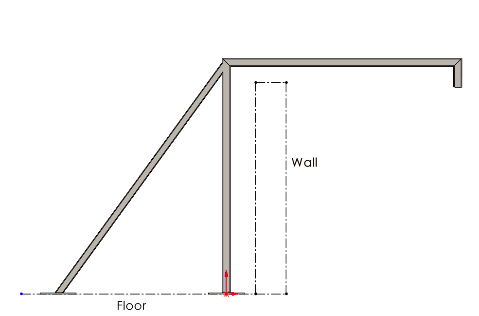 Selected concept as initially modelled with a hollow square section.